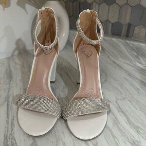 Chic White and Silver Women's Heels